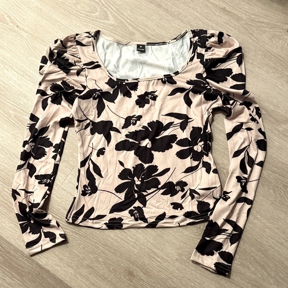 Vintage Floral Square Neck Long Sleeve Top NEW 🏷️_4